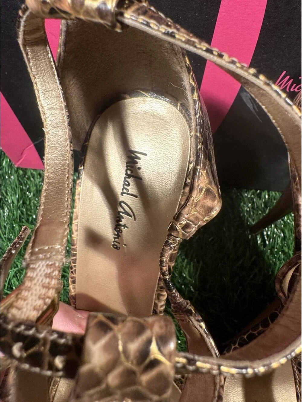 Women’s Michael Antonio Shazay Faux Snake Skin Heels Size 10